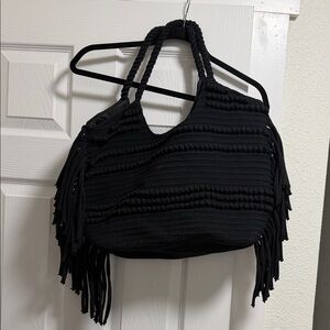 Black Fringe Women Bag H&M